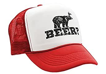 Live Nice Retro Deer Beer Bear - Funny Party Joke Funny Mesh Trucker ...