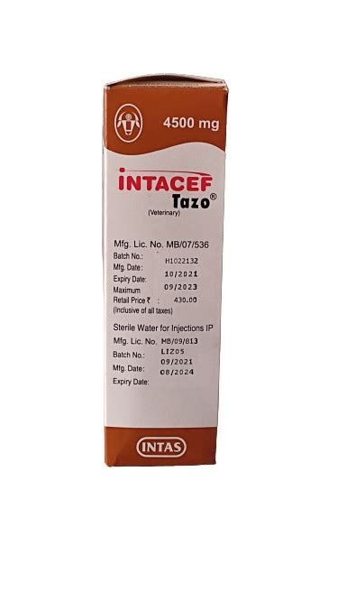 INTAS INTACEF TAZO 4500MG