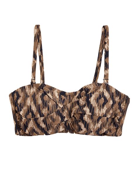 Buy Printed Padded Bandeau Bikini Top at Marks & Spencer