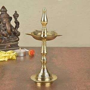 FNF Creation Brass Fancy Kerala Diya Oil Lamp Stand for Puja Home ...