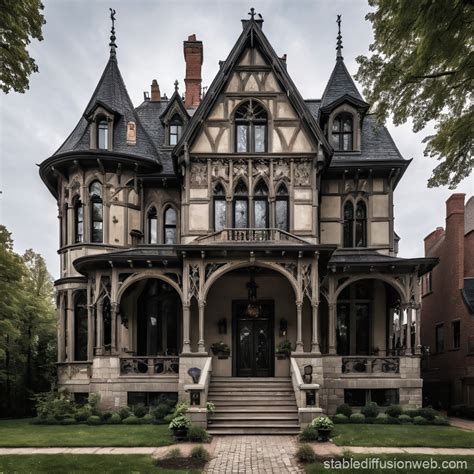 Neo-Gothic Family House Design | Stable Diffusion Online
