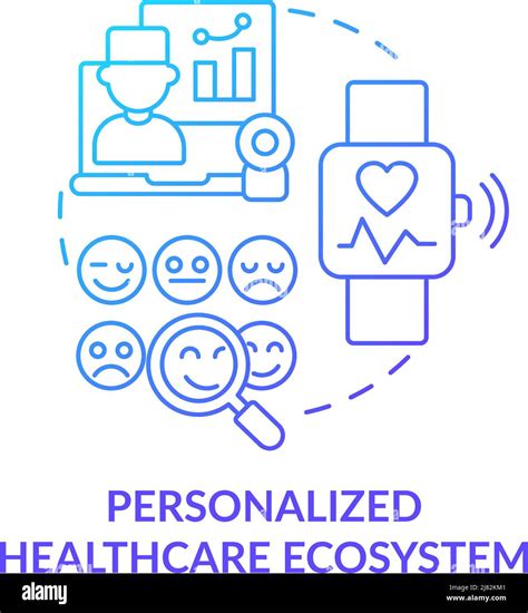 Personalized healthcare ecosystem blue gradient concept icon Stock Vector Image & Art - Alamy