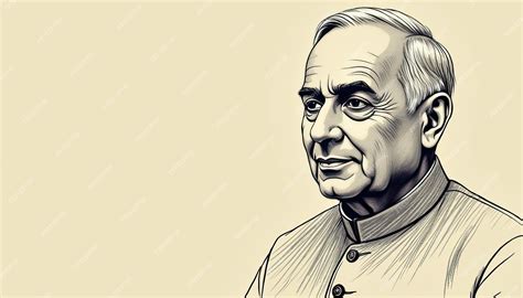 Handdrawn sketch of Jawaharlal Nehru for commemorative Nehru Jayanti artwork | Premium AI ...