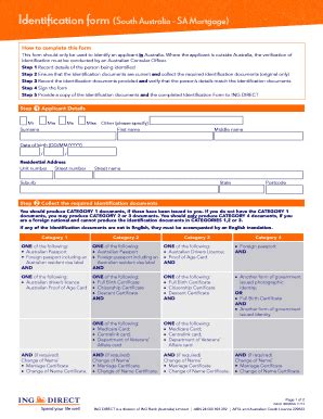 South Australia Mortgage Identification Form - Blank Fillable Template ...