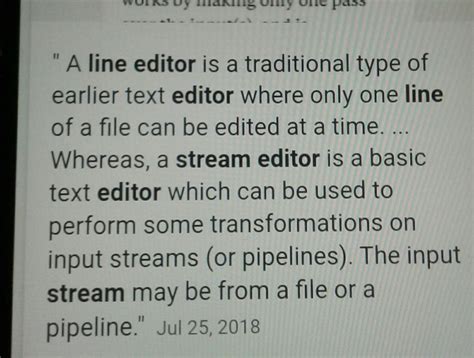 Difference Between line editor and stream editor - Brainly.in