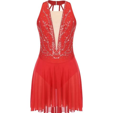 Halter neck Rhinestone Performance Lyrical dress - IKAANYA