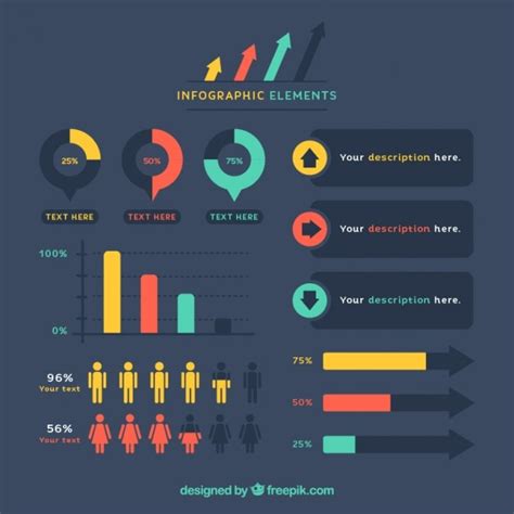 Farbige Infografik Element Sammlung | Kostenlose Vektor