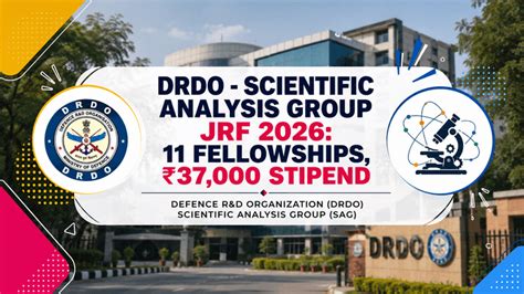 DRDO CVRDE JRF 2026: 16 Fellowships, ₹37,000 Stipend