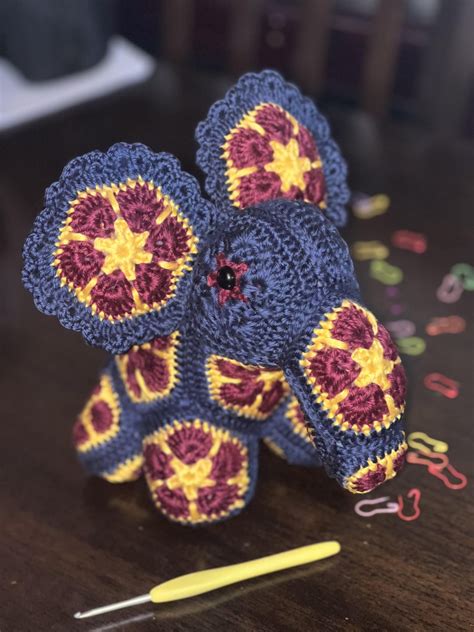 Image result for Crochet African Flower Elephant Tutorial