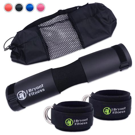 Buy Fitness Foam Barbell Pad and Ankle Strap Set for Resistance Booty ...