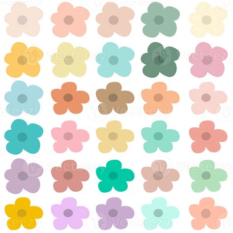 Free Hand drawn pastel flower clipart set 20574520 PNG with Transparent ...