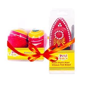 Buy Desi Toys Spinning Tops & Putt Putt Nav Boat Combo (Pack of 2 ...