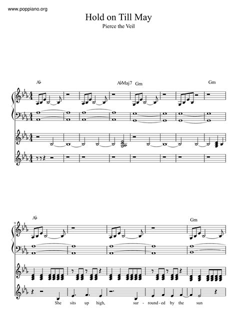Pierce The Veil-Hold On Till May Sheet Music pdf, - Free Score Download ★