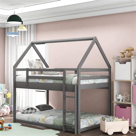 MERITLINE House Shaped Bunk Bed Twin Over Twin Size India | Ubuy
