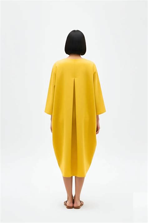 Mango Yellow-Tuscan Red Midi Dress – Neora By Nehal Chopra