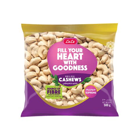 LuLu Supreme Raw & Real Cashews 500 g Online at Best Price | Lulu Oman