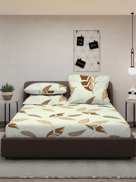 Klotthe Multicolor Floral 300 TC Cotton Blend Double Bedsheet with 4 P ...