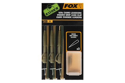 Fox Edges 50lb Camo Leadcore Power Grip Lead Clip Kwik Change Leaders ...