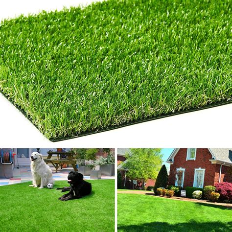 AYOHA Artificial Turf 4' x 10' with Drainage, 1.38 Inch Realistic Fake ...