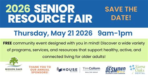 2026 Senior Resource Fair, Mission Oaks Community Center, Carmichael ...