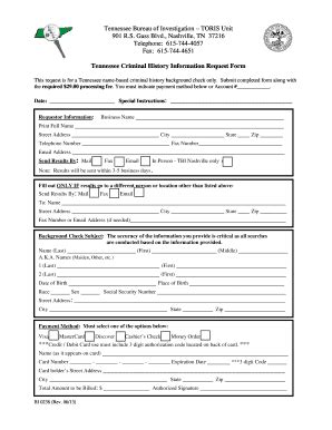 Tennessee Bureau Of Investigation - Fill and Sign Printable Template Online