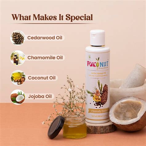 Ayurvedic Massage Oil: Cedarwood, Chamomile, Coconut, and More" – Pokonut