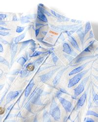 Kids Dad And Me Short Sleeve Palm Linen-Blend Button Up Shirt - WHITE ...