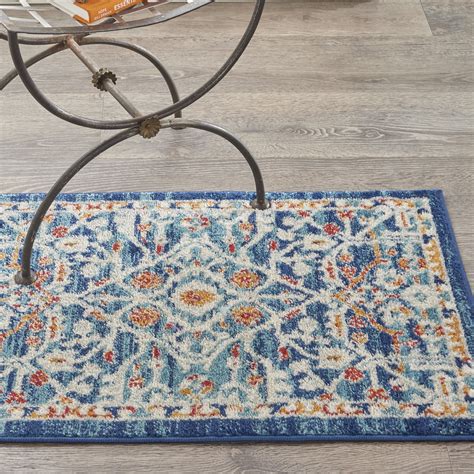 Nourison Passion Transitional Blue/Multicolor 1'10" x 2'10" Area Rug ...