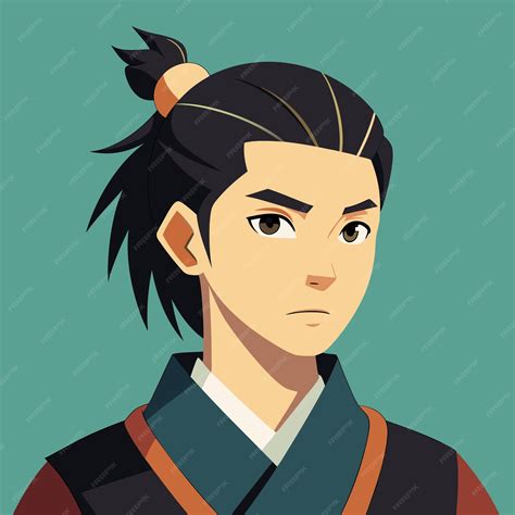 A drawing of a japanese girl with a japanese style hair style | Premium ...