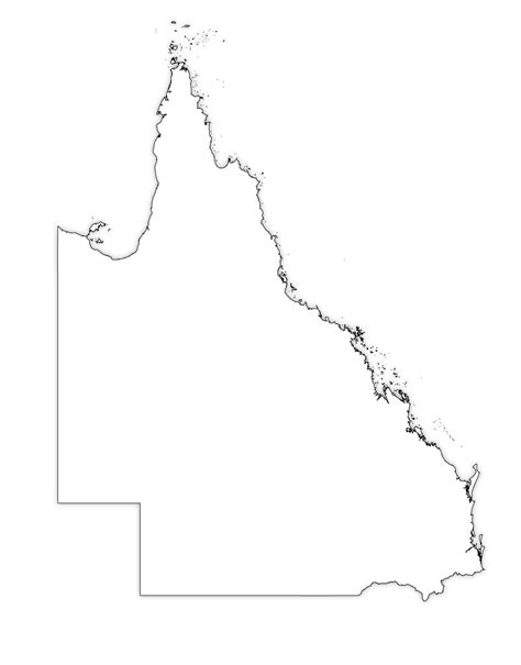 Queensland Outline Map, Outline Map of Queensland