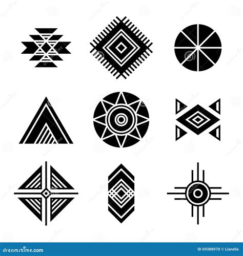 Native American Indians Tribal Symbols Stock Vector - Illustration of ...