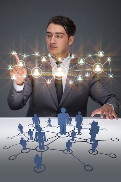 Businessman in social networks concept | Premium Photo