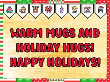 WARM MUGS AND HOLIDAY HUGS! HAPPY HOLIDAYS! Christmas Printable ...