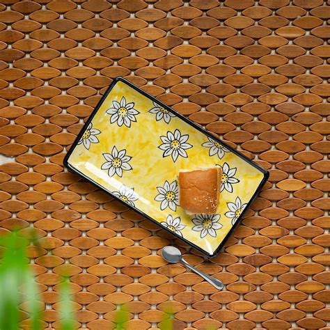 Buy ExclusiveLane 'Californian Sunflowers' Handpainted Ceramic Serving ...