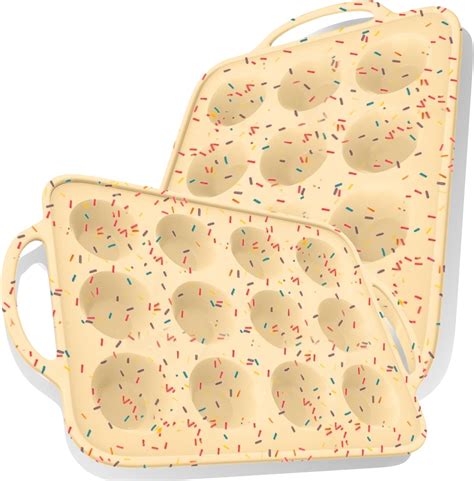 Amazon.com: BAKE BOSS Silicone Mini Muffin Pan With Handles 2 Pack, 12 ...