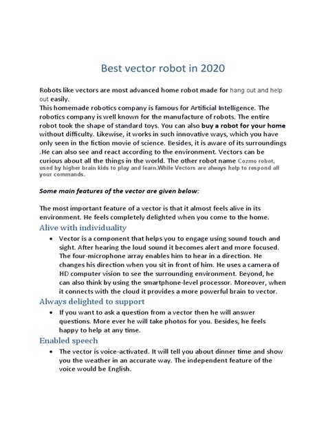 Vector Robot 2020 的图像结果