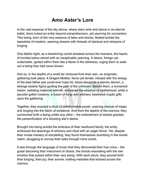 Full Lore, Backstory & Character Traits by Amo 💫🎐 (@amoaster) | VGen