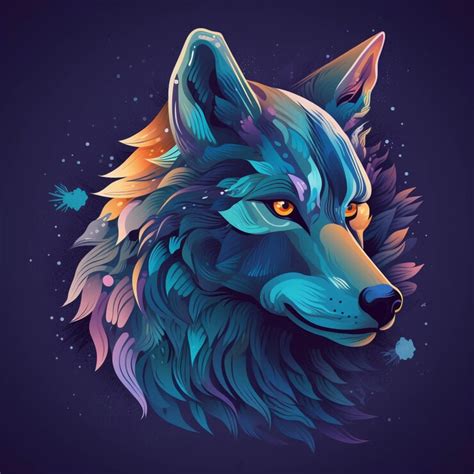A close up of a wolfs head with a dark background generative ai ...