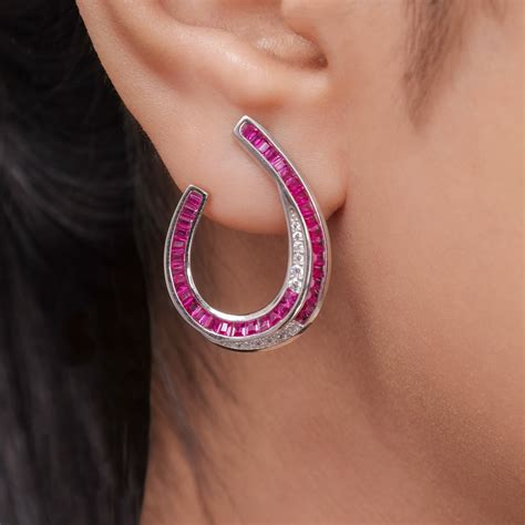 Blushing Horseshoe Crystals Earring | 925 Sterling Silver Jewellery by ...