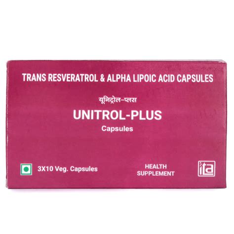UNITROL-PLUS Alpha Lipoic Acid Capsules Promotes Healthy Skin-(30 ...