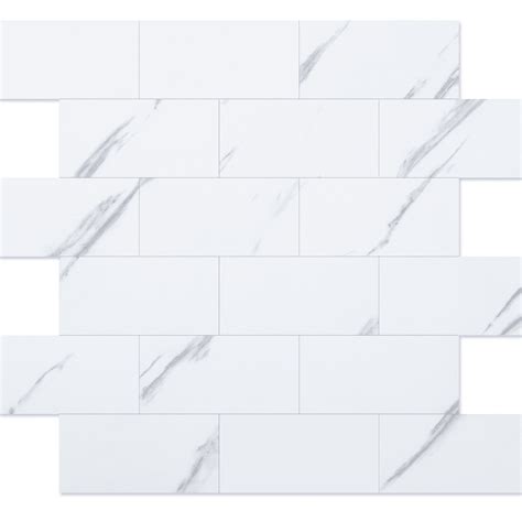 Buy Art3d Peel and Stick Backsplash PVC Wall Tile White Marble, Stickon ...
