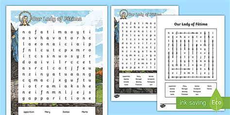 Our Lady Fátima Word Search