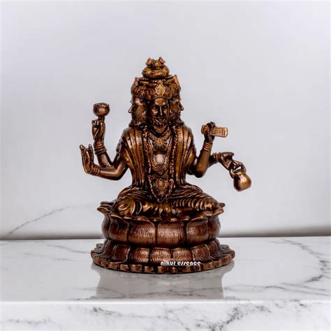 Bonded Bronze Trimurti Idol Depicting Brahma, Vishnu, and Mahesh on ...