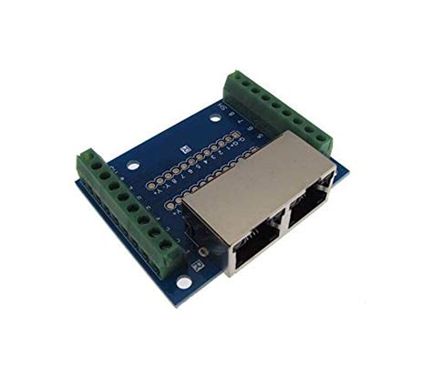 Dual RJ45 Ethernet Connector Breakout Board w/LED Screw terminals NS ...