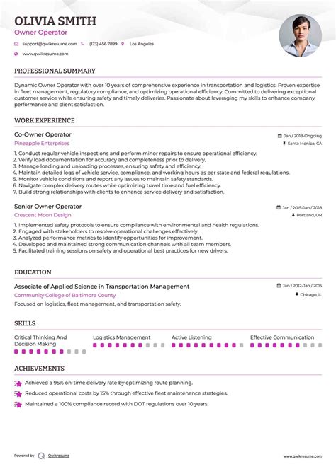10+ Owner Operator Resume Samples & Templates for 2025