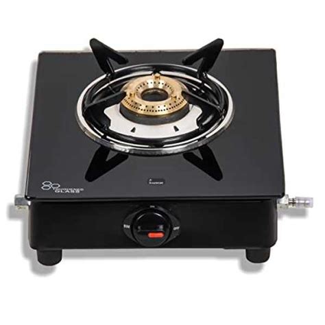 Teamwork 1 Burner Gas Stove | Top Glass Manual Gas Stove | Heavy Brass ...