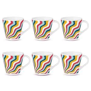 Buy Larah by BOROSIL Novelty Series Kroma Opalware Mug, Set of 6 Tea ...