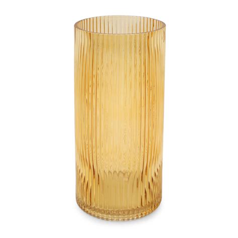 Shop Light Brown Ribbed Glass Vase - Large - at Best Price Online in India