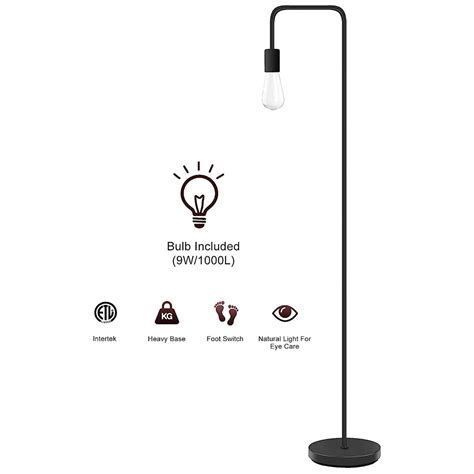 PAZZO Industrial Floor Lamp, LED Bulb included, On/Off Foot Switch ...