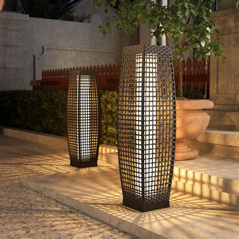 Grand patio Floor Lamp Outdoor Lamp Patio Lights Solar Powered Lantern ...
